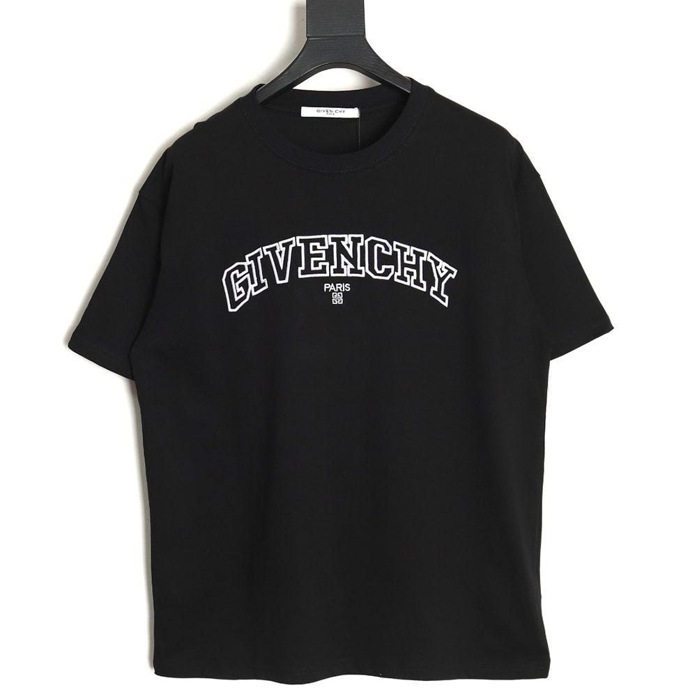 Givenchy 24ss hollow letter embroidered short sleeve TSK1