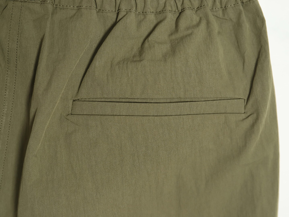 Loewe Olive Green Cotton Blend Shorts with Embroidered Pockets