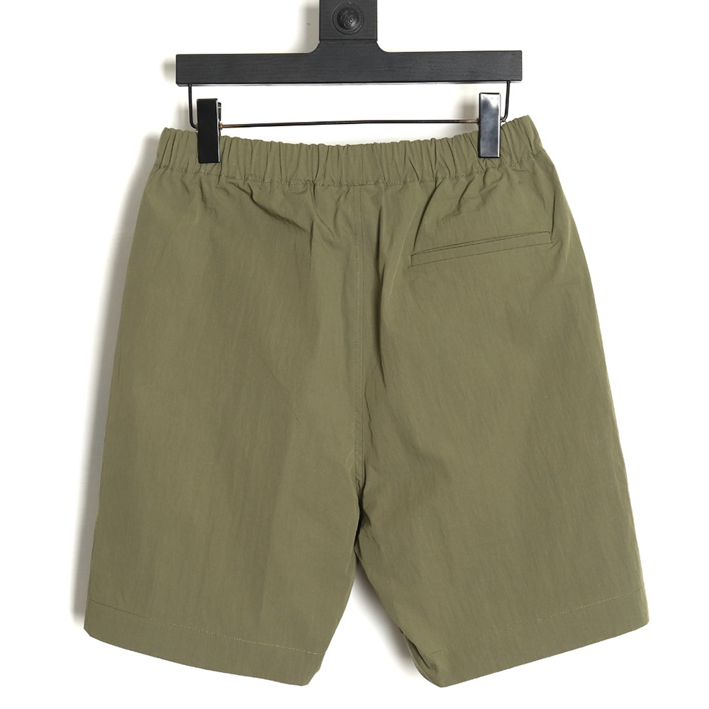 Loewe Olive Green Cotton Blend Shorts with Embroidered Pockets