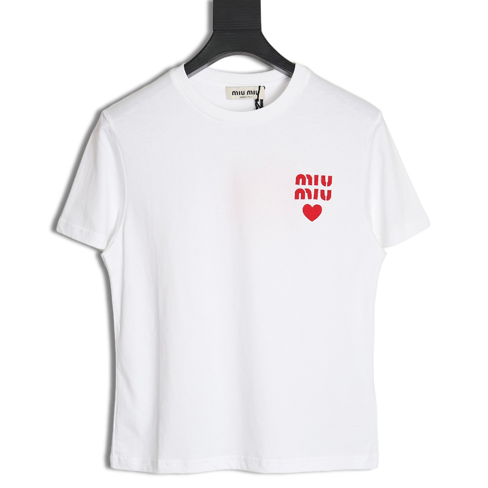 Miu Miu 24ss heart patch short sleeve TSK1