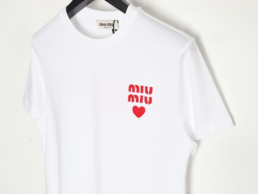 Miu Miu 24ss heart patch short sleeve TSK1