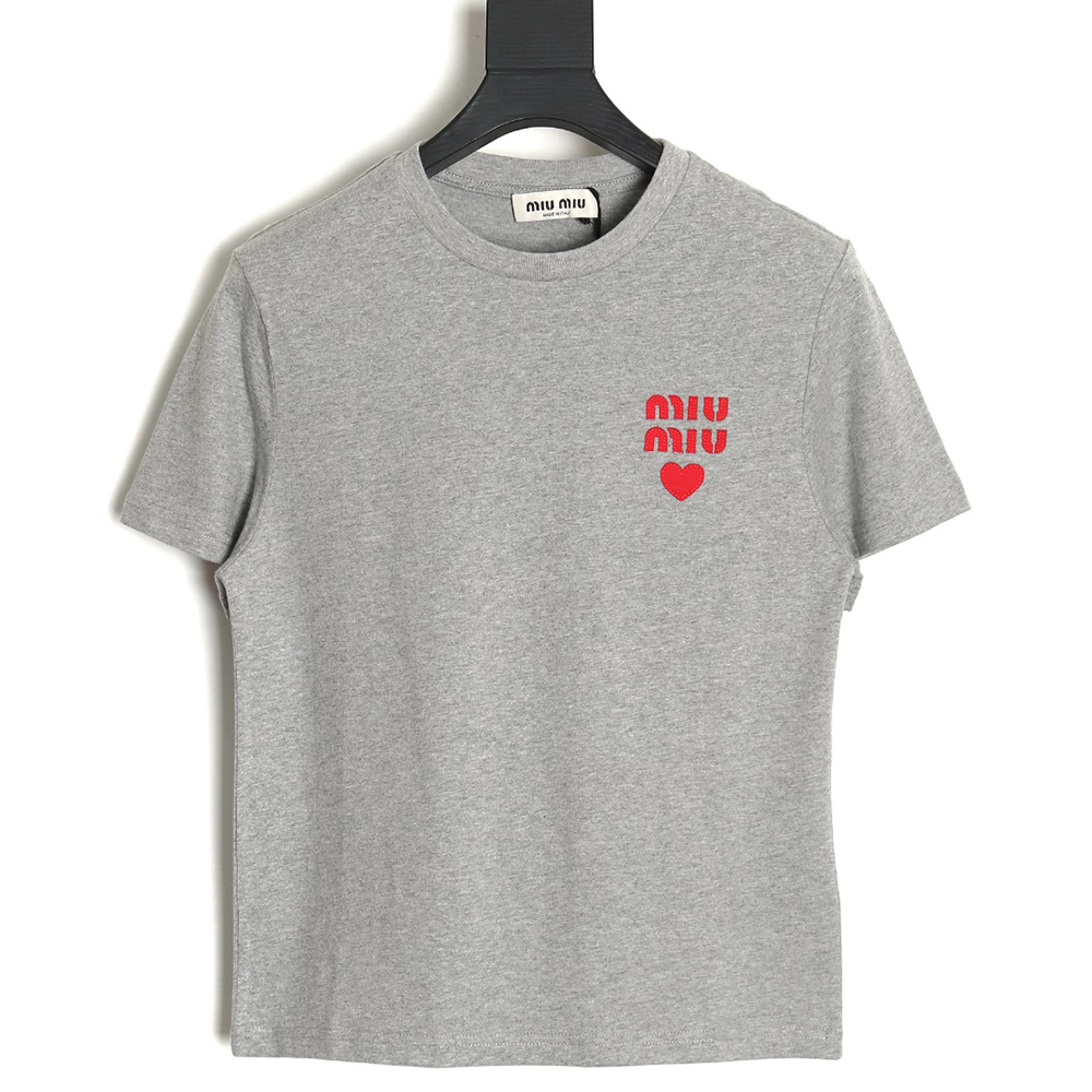 Miu Miu 24ss heart patch short sleeve TSK2