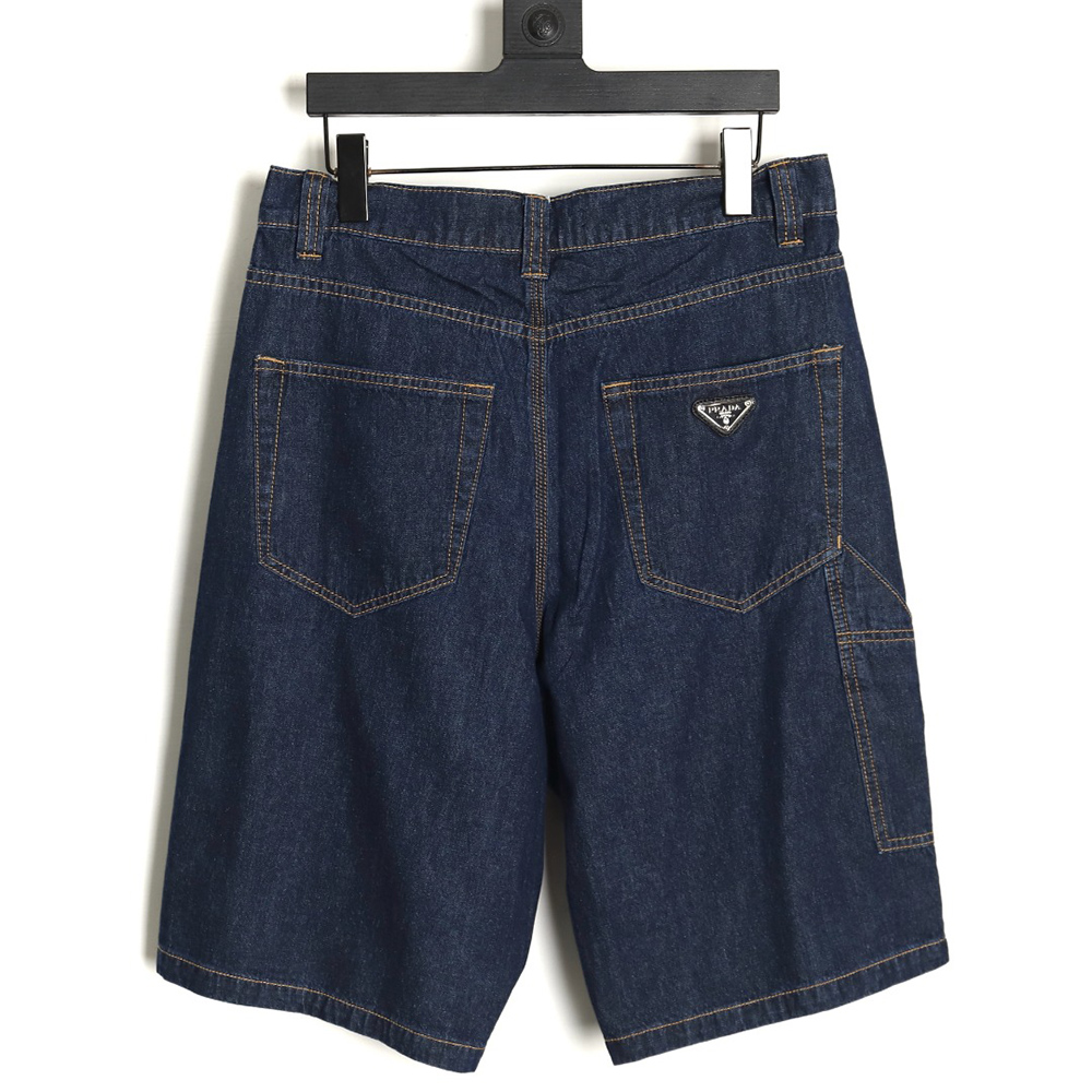 Prada Denim Shorts with Triangle Logo