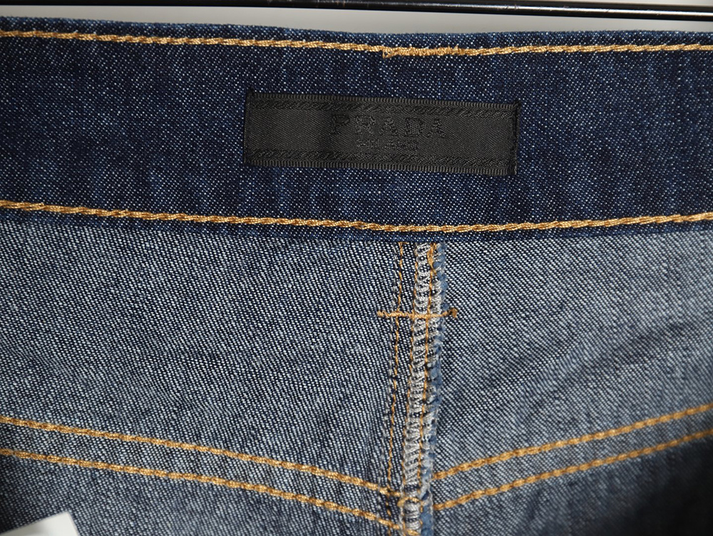 Prada Denim Shorts with Triangle Logo