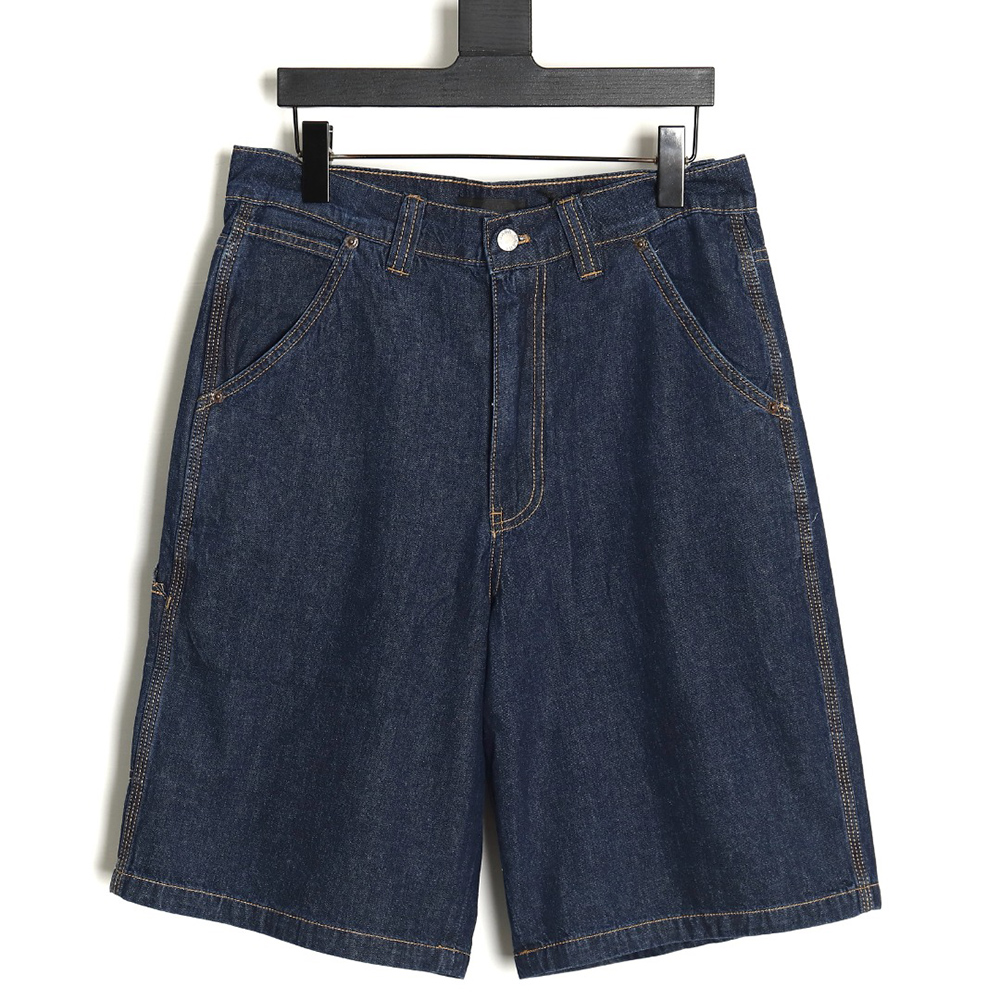 Prada Denim Shorts with Triangle Logo