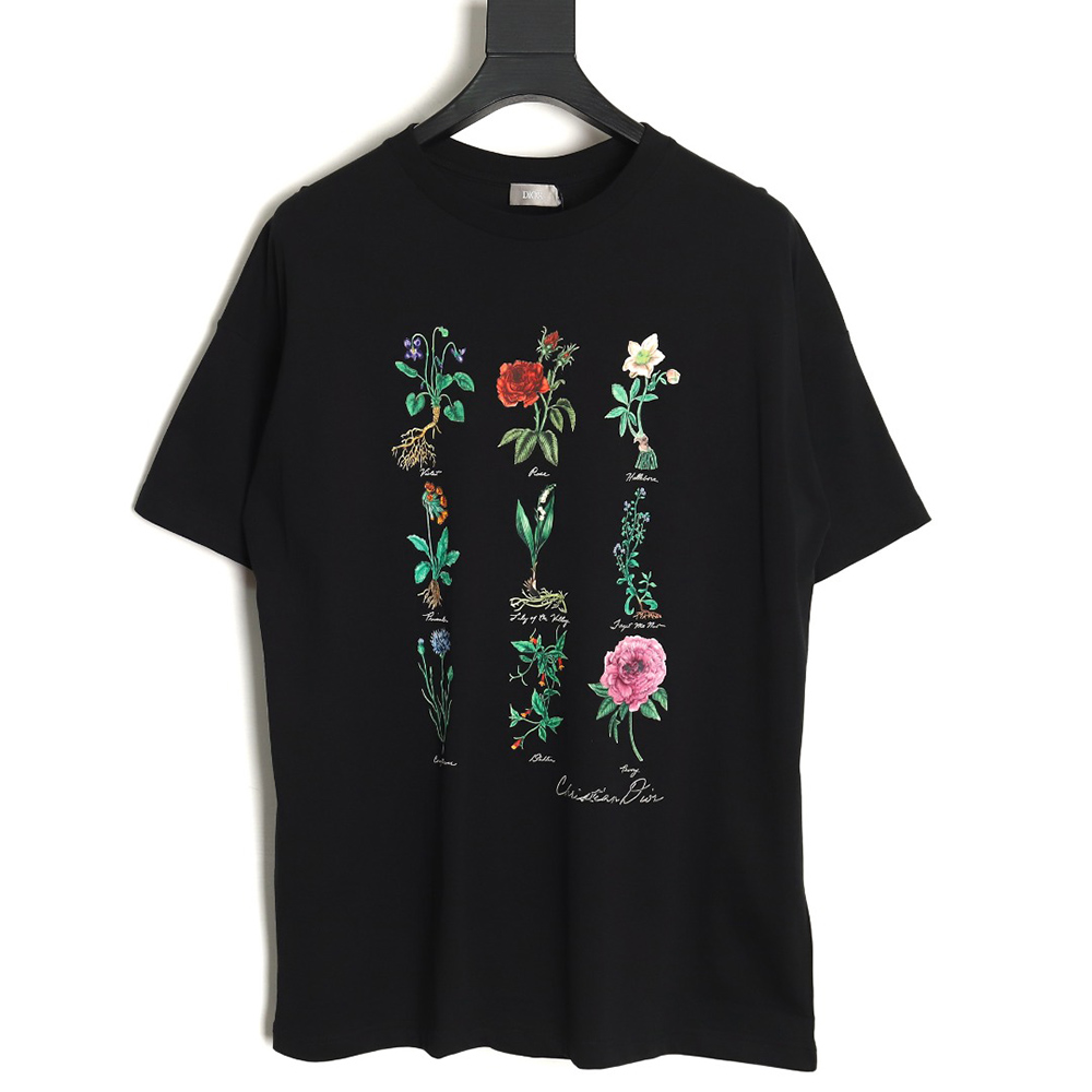 Dior 24ss floral print short sleeves