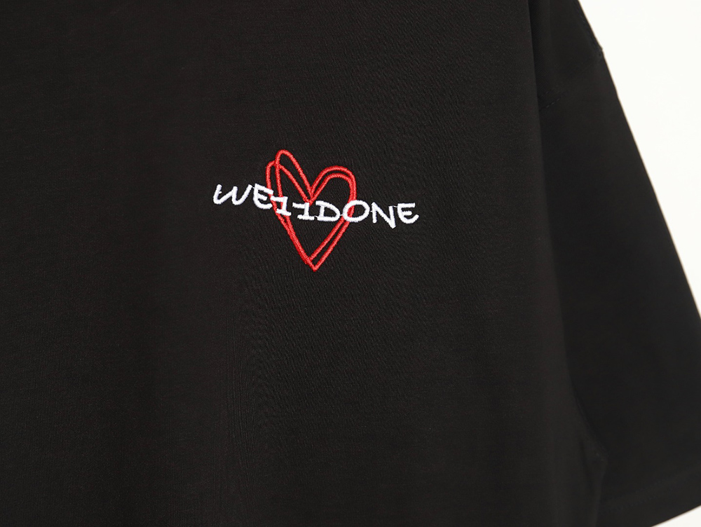 WE11 DONE Simple Love Letters Embroidery Round Neck Short Sleeve T-shirt TSK1