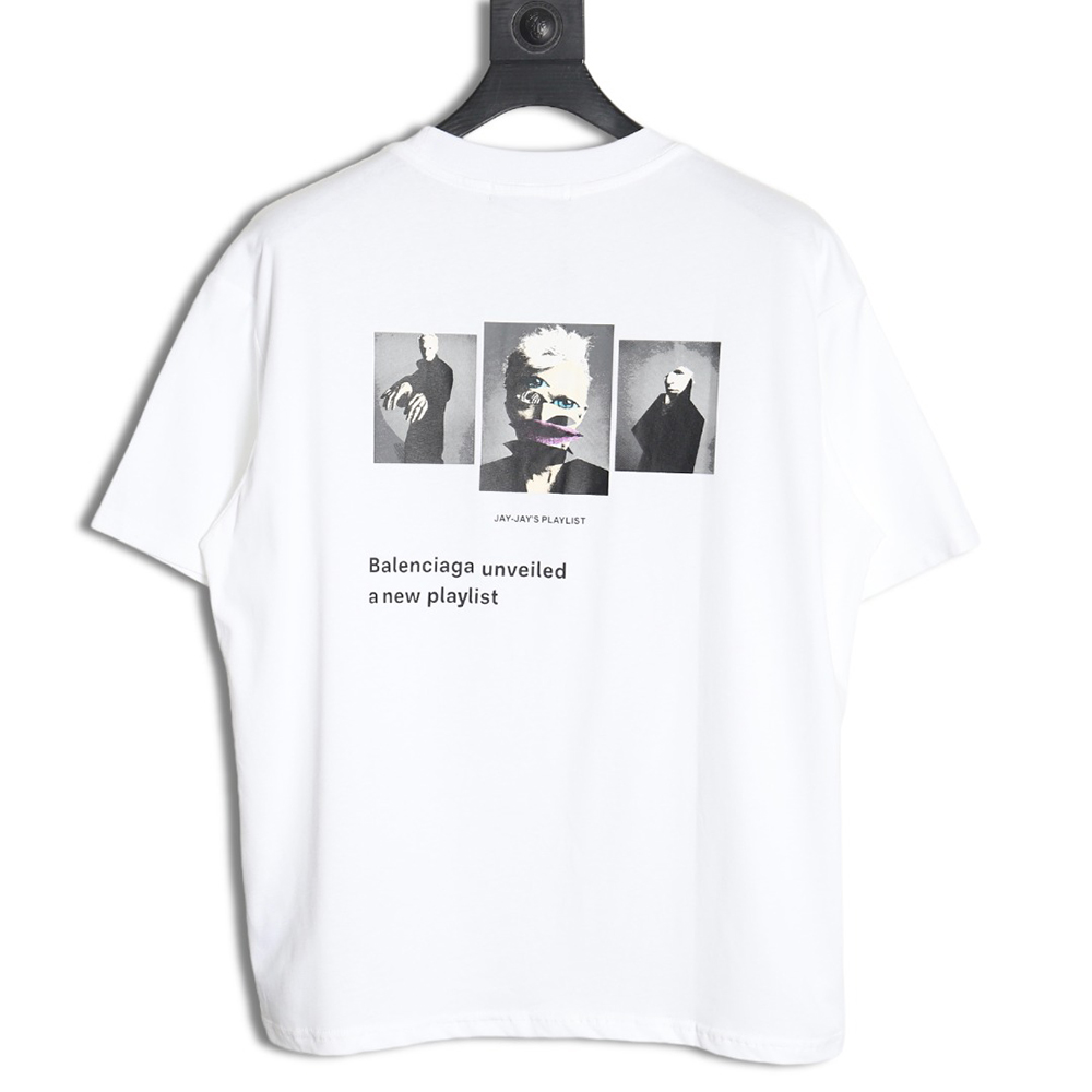 Balenciaga Musical Notes Oil Painting Catwalk Short Sleeve T-shirt