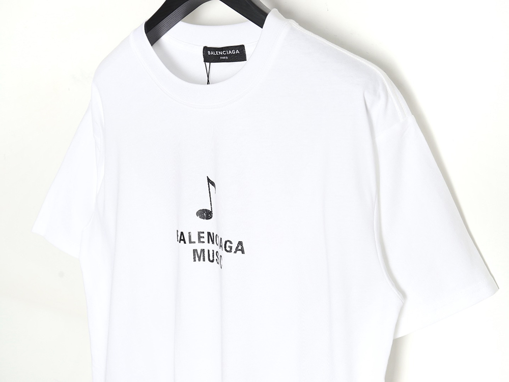 Balenciaga Musical Notes Oil Painting Catwalk Short Sleeve T-shirt