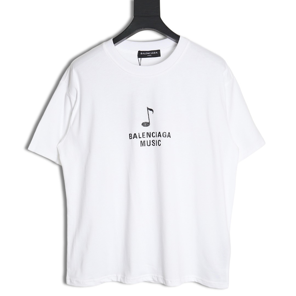 Balenciaga Musical Notes Oil Painting Catwalk Short Sleeve T-shirt