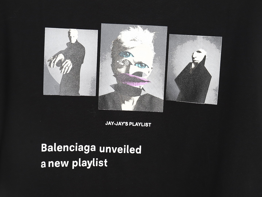 Balenciaga Musical Notes Oil Painting Catwalk Short Sleeve T-shirt TSK1