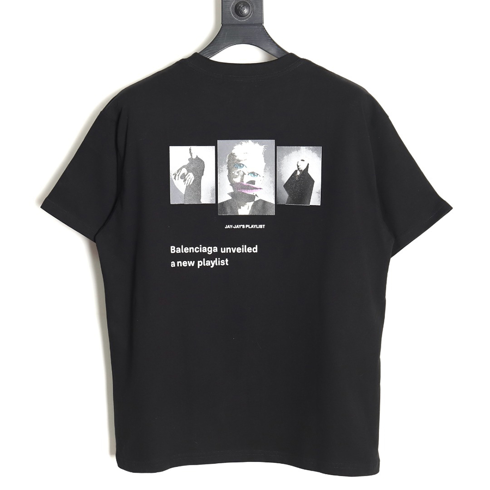 Balenciaga Musical Notes Oil Painting Catwalk Short Sleeve T-shirt TSK1