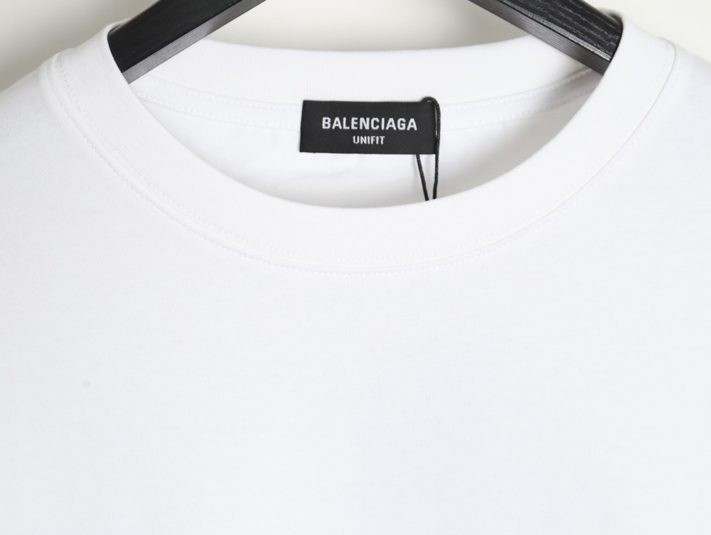 Balenciaga fringed waterfall print short-sleeved T-shirt