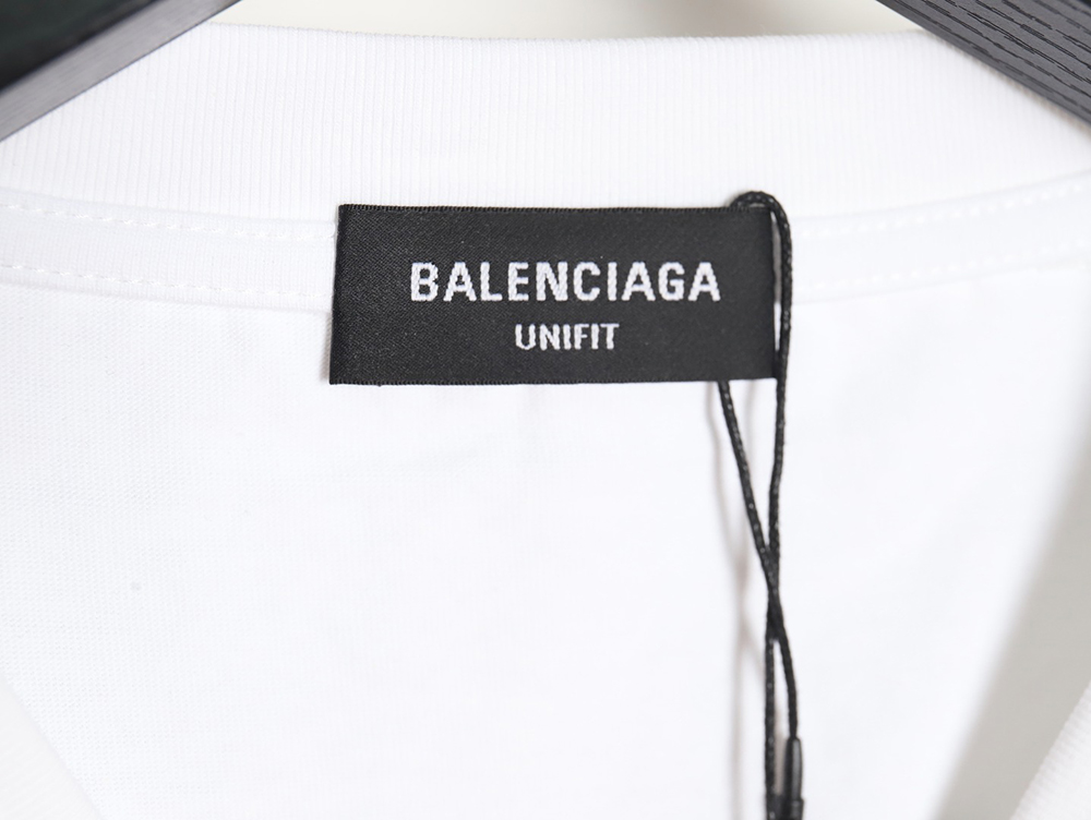 Balenciaga fringed waterfall print short-sleeved T-shirt