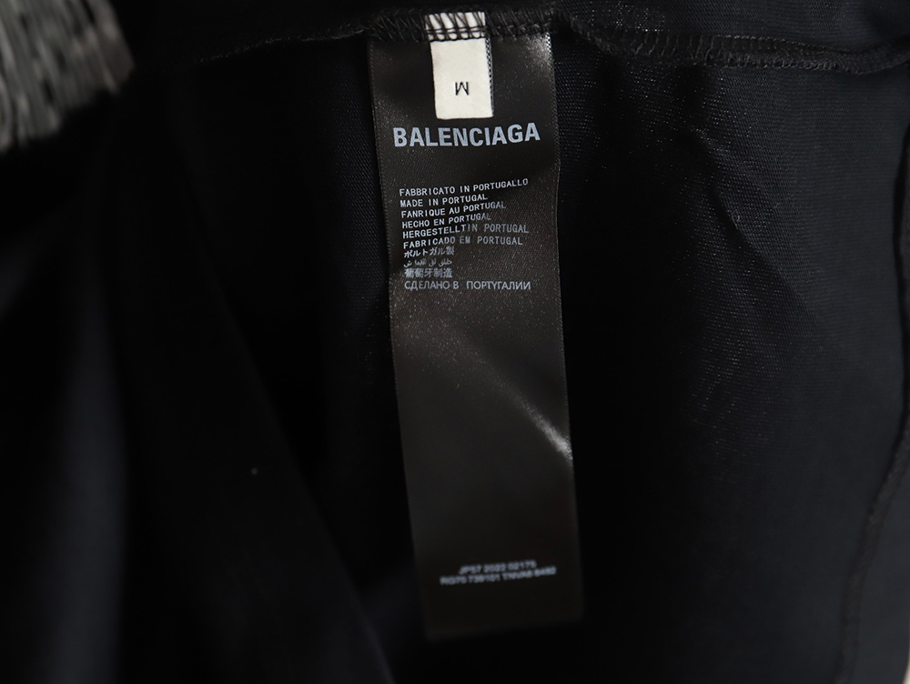 Balenciaga fringed waterfall print short-sleeved T-shirt TSK2