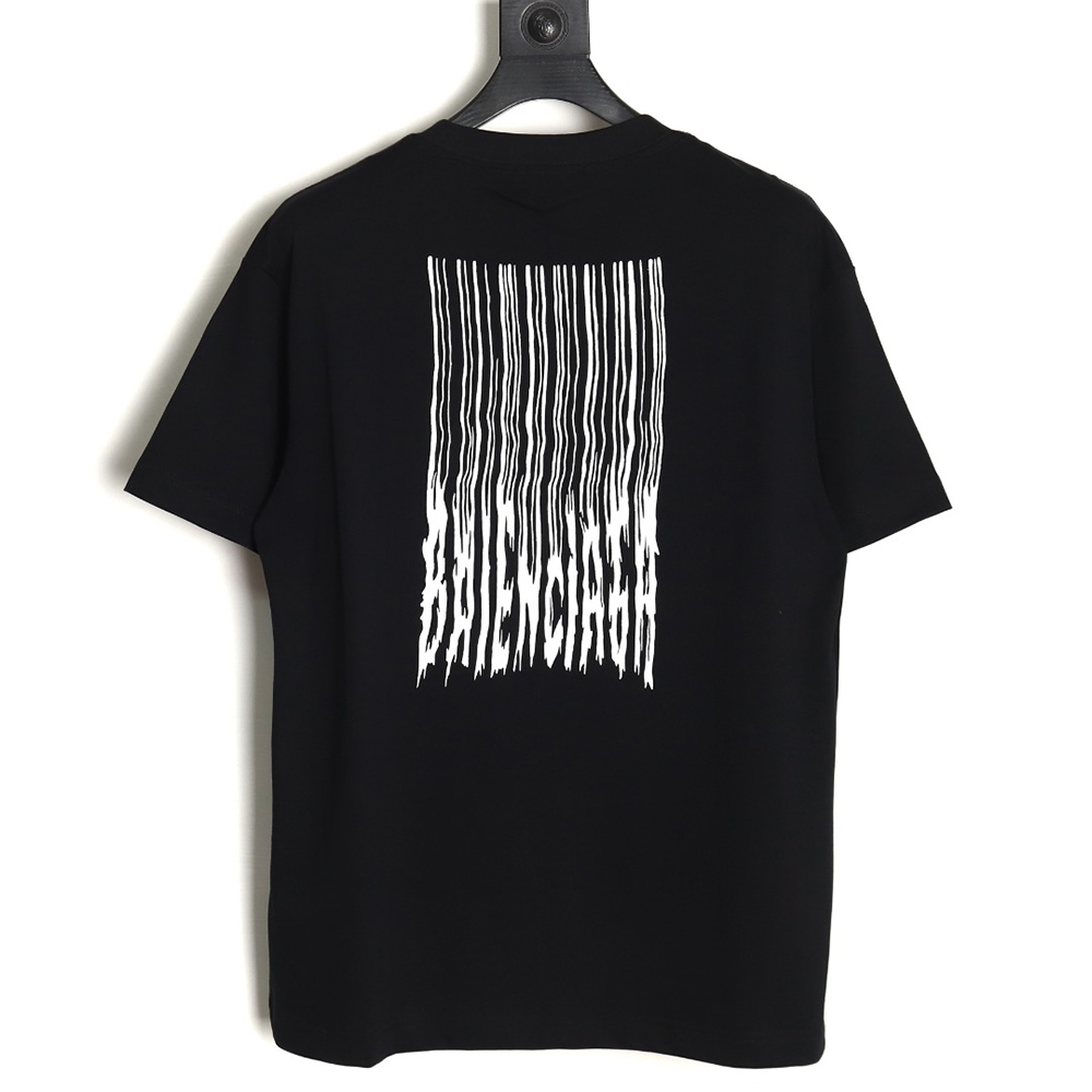 Balenciaga fringed waterfall print short-sleeved T-shirt TSK2