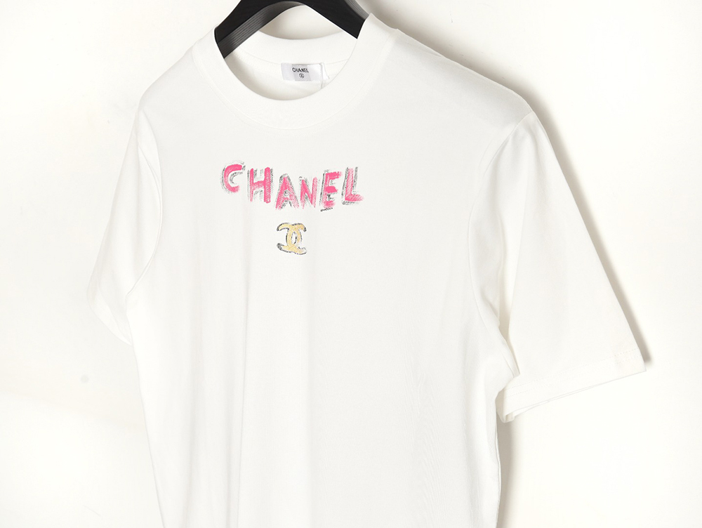 Chanel hand-painted watch dial graffiti short-sleeved T-shirt