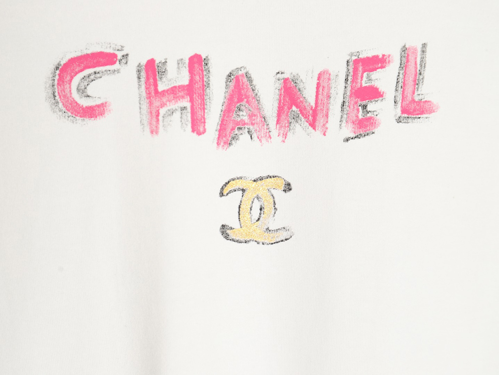 Chanel hand-painted watch dial graffiti short-sleeved T-shirt