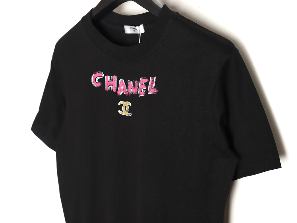 Chanel hand-painted watch dial graffiti short-sleeved T-shirt TSK1