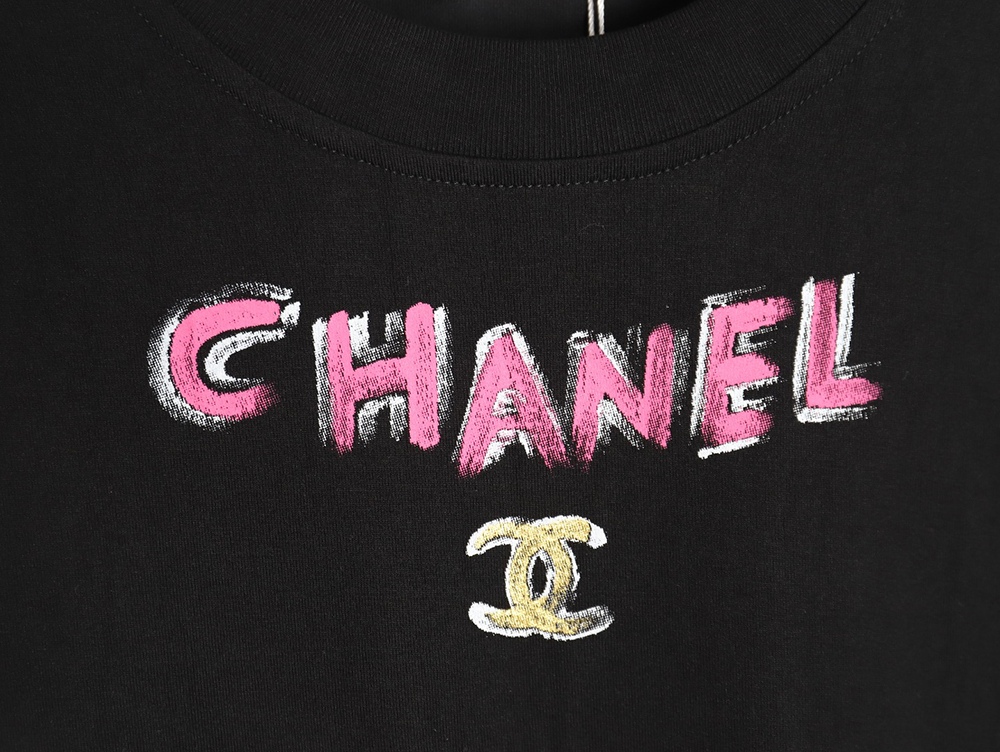 Chanel hand-painted watch dial graffiti short-sleeved T-shirt TSK1
