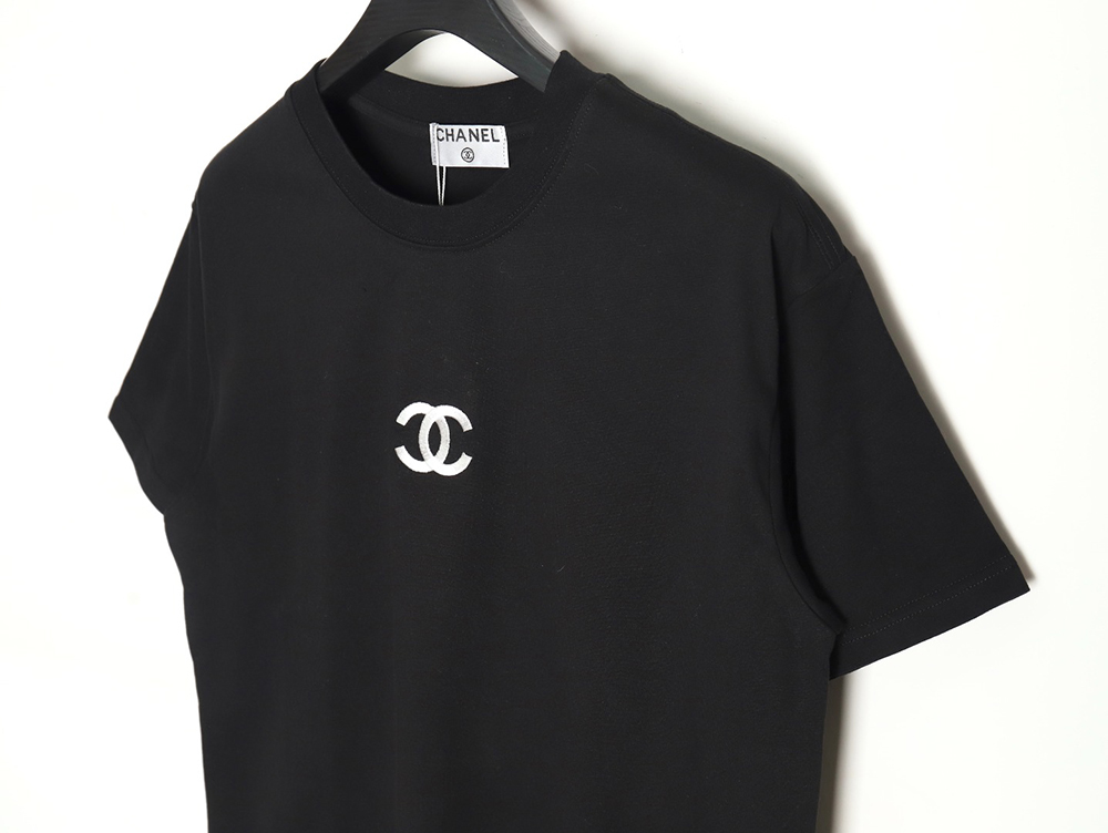 Chanel Double C Heavy Embroidery T-shirt Short Sleeve TSK1