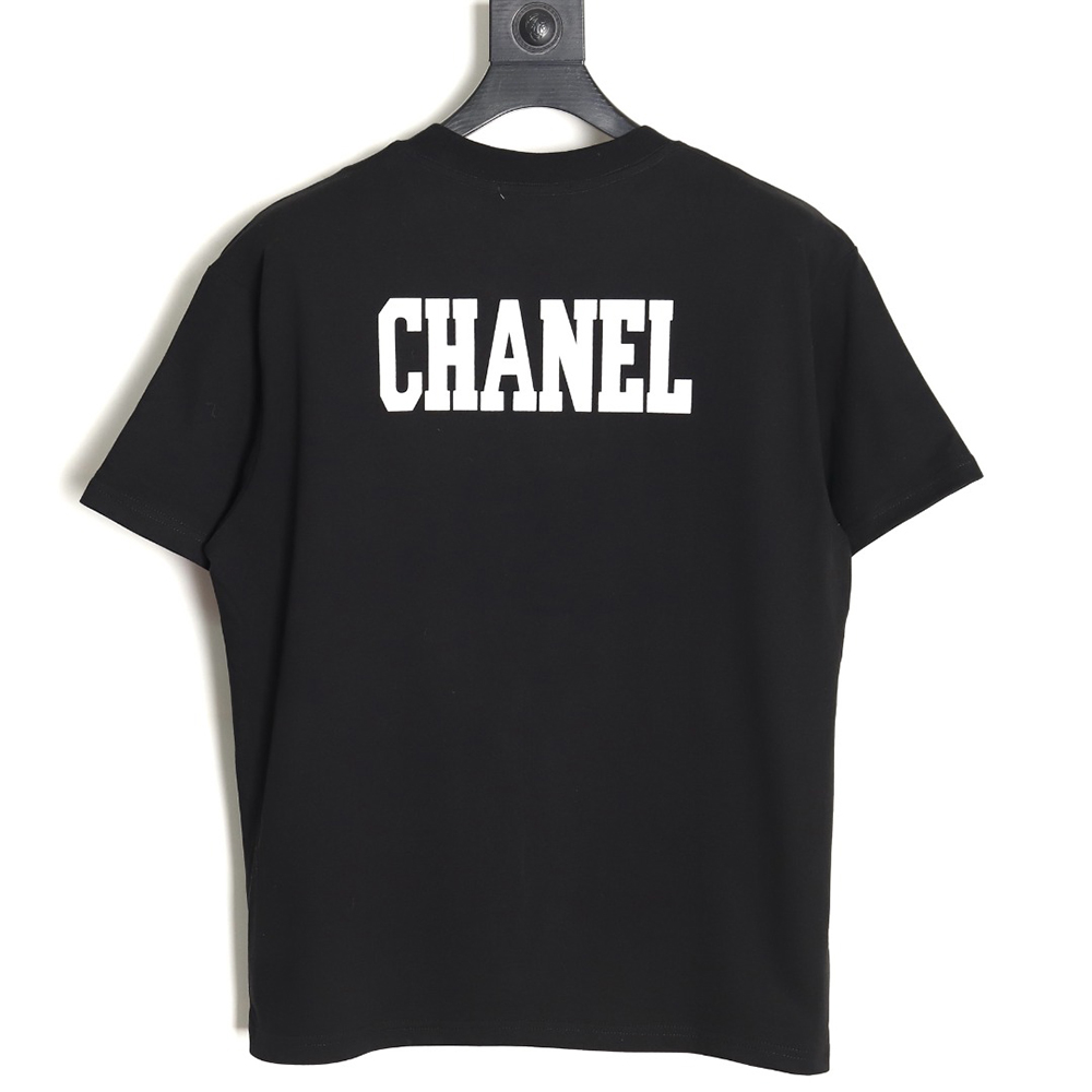 Chanel Double C Heavy Embroidery T-shirt Short Sleeve TSK1