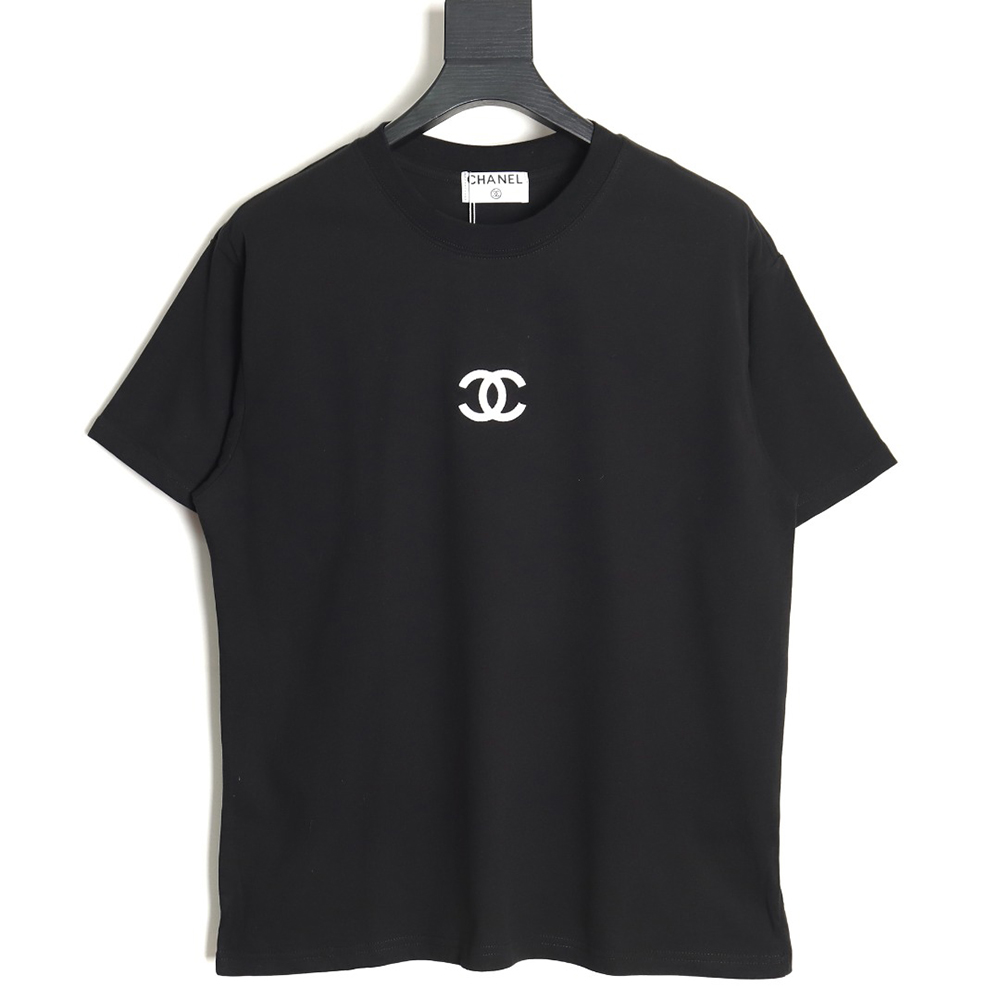 Chanel Double C Heavy Embroidery T-shirt Short Sleeve TSK1