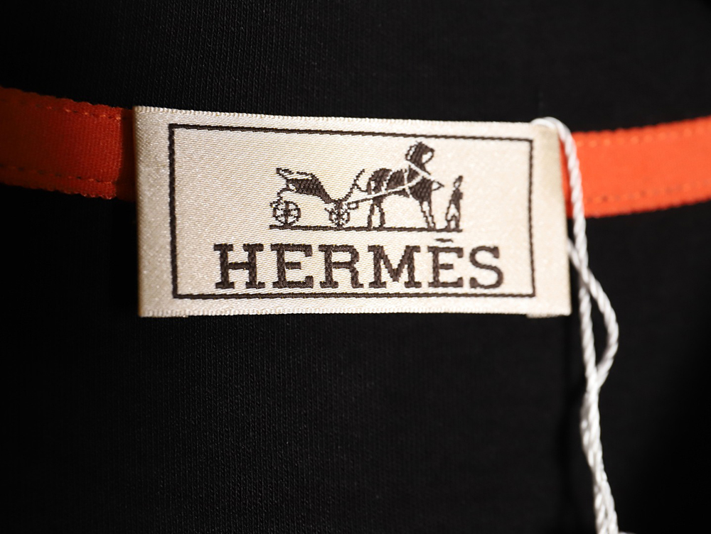 Hermes Orange Circle Embroidered Short Sleeve T-Shirt TSK1