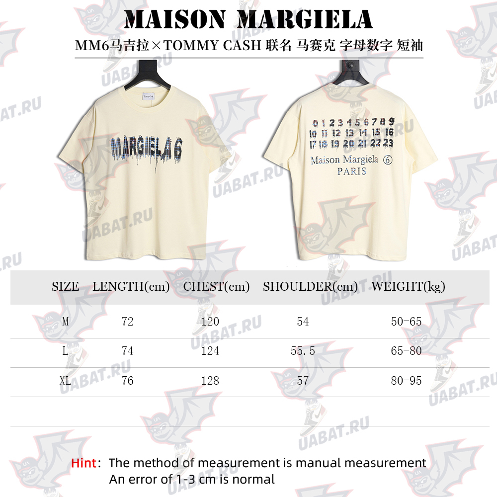 Maison Margiela & TOMMY CASH joint mosaic alphanumeric short sleeve