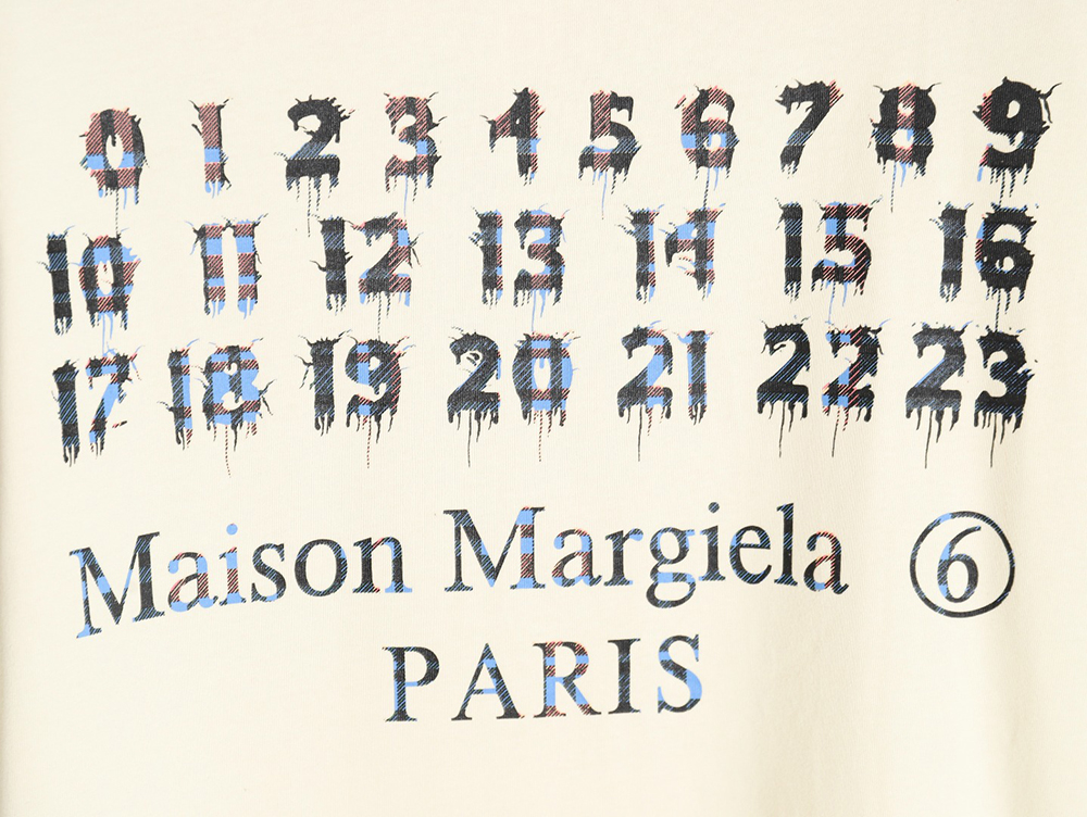 Maison Margiela & TOMMY CASH joint mosaic alphanumeric short sleeve