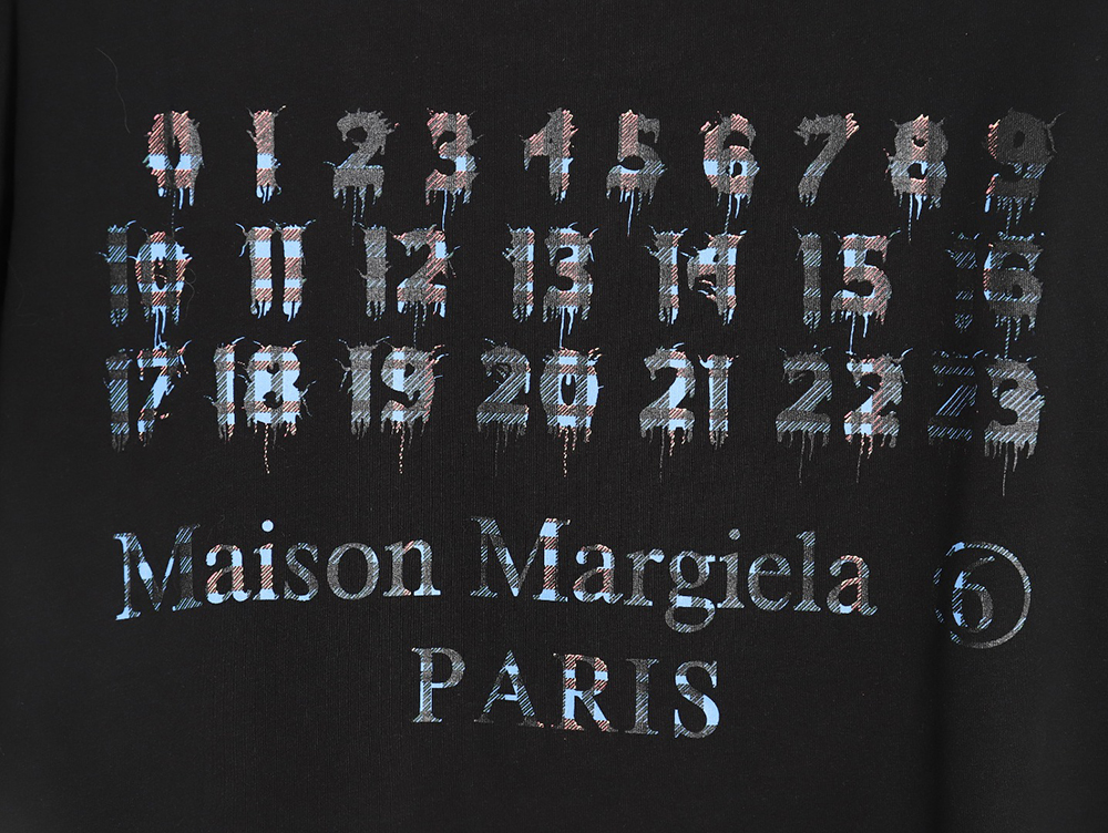 Maison Margiela & TOMMY CASH joint mosaic alphanumeric short sleeve TSK1