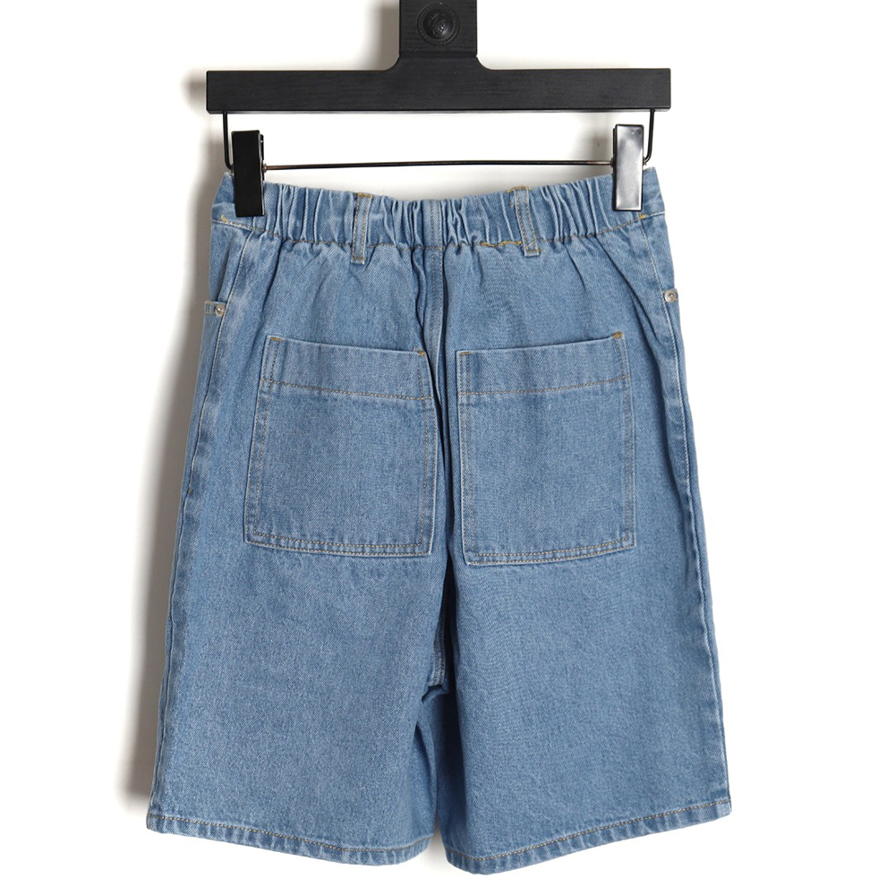 Prada triangle logo denim shorts