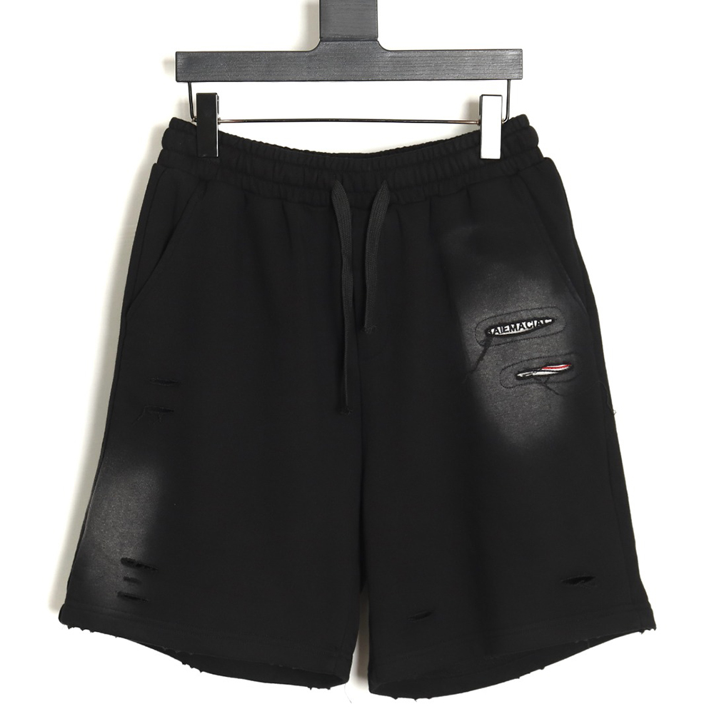 Balenciaga Coke embroidery cut logo 3D embroidered shorts