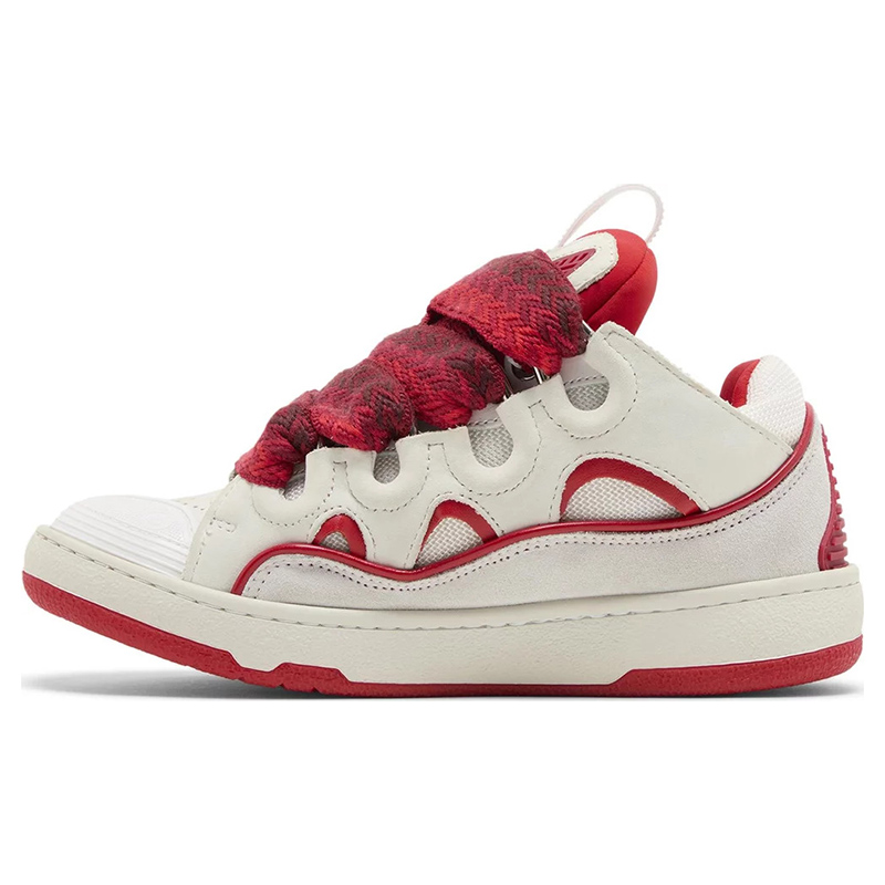 Lanvin Curb Sneakers 'White Red'