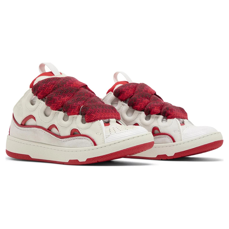 Lanvin Curb Sneakers 'White Red'