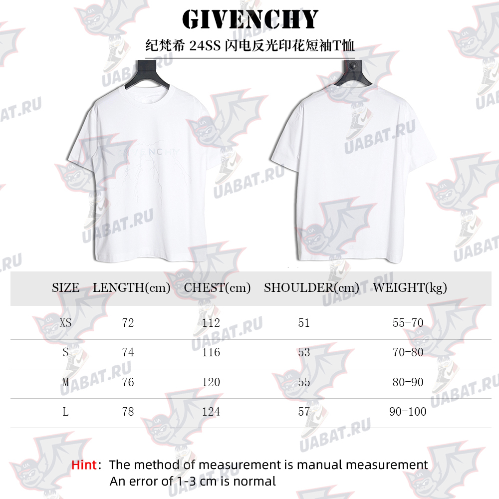 Givenchy 24SS lightning reflective print short-sleeved T-shirt