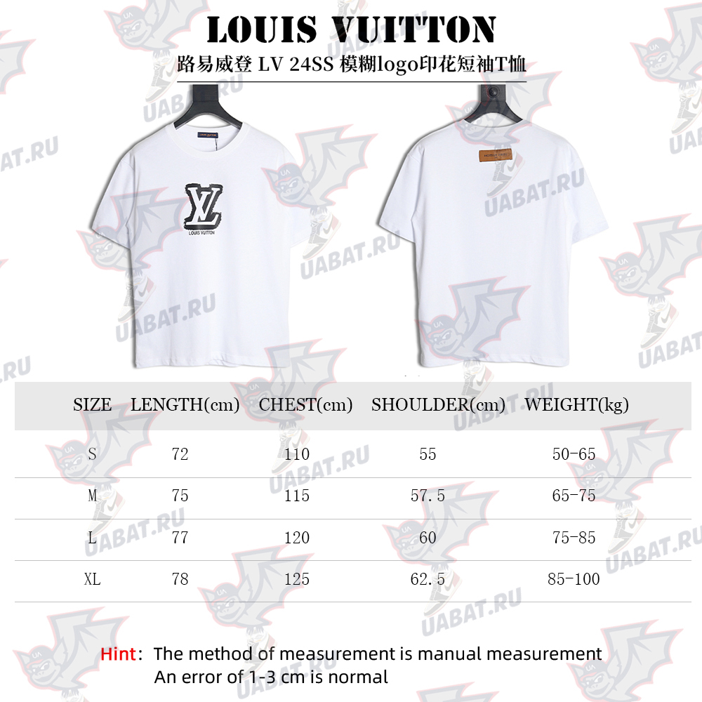 Louis Vuitton 24SS blurred logo print short-sleeved T-shirt