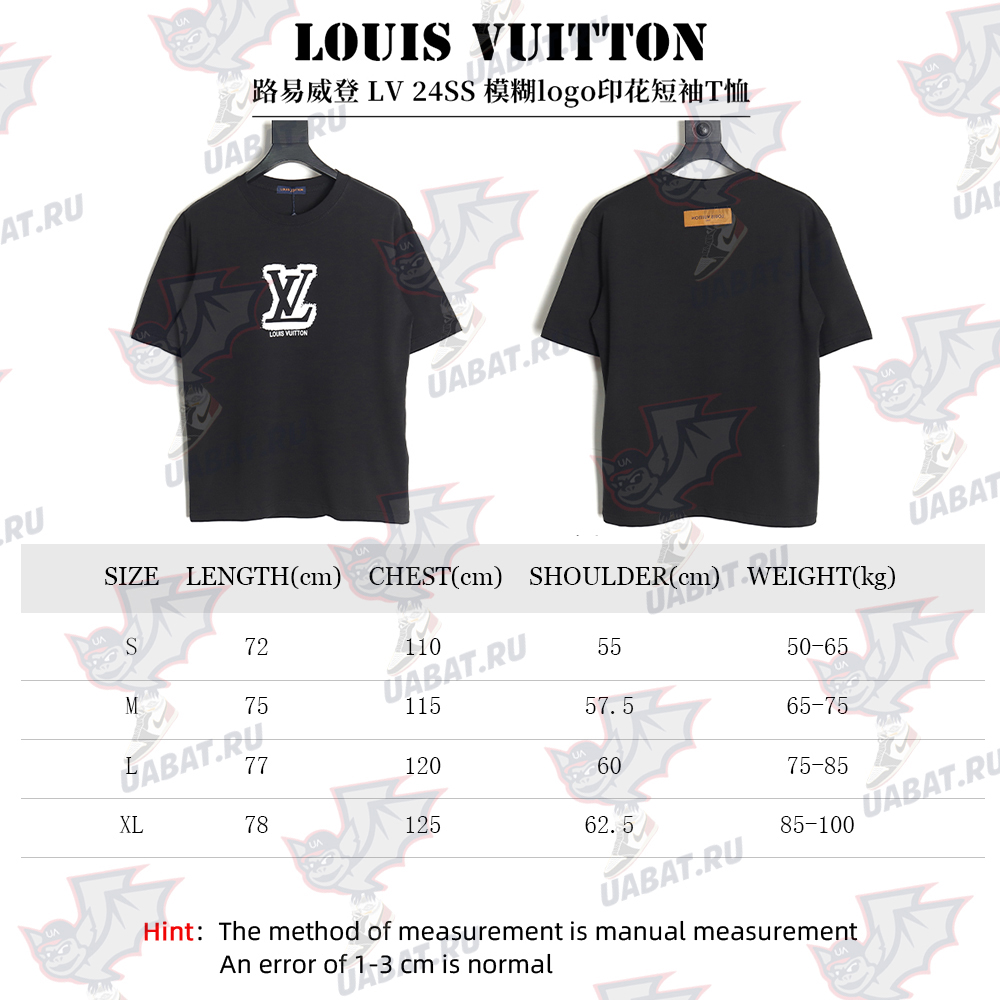 Louis Vuitton 24SS blurred logo print short-sleeved T-shirt TSK1