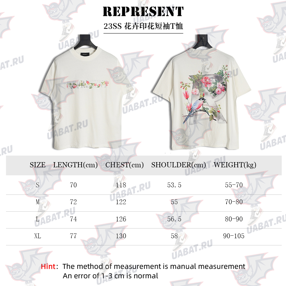 Represent 23SS floral print short-sleeved T-shirt