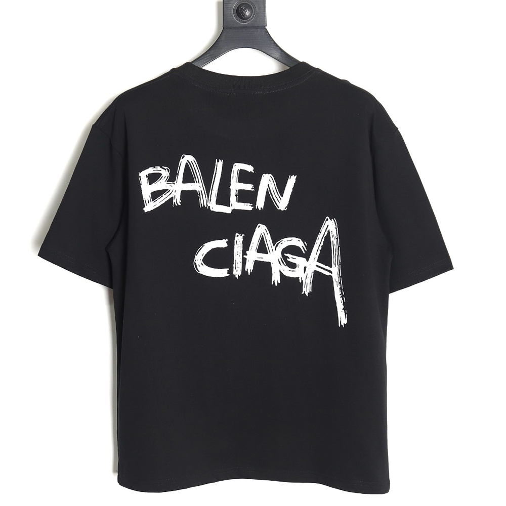 Balenciaga 24SS misplaced letter print short-sleeved T-shirt TSK1