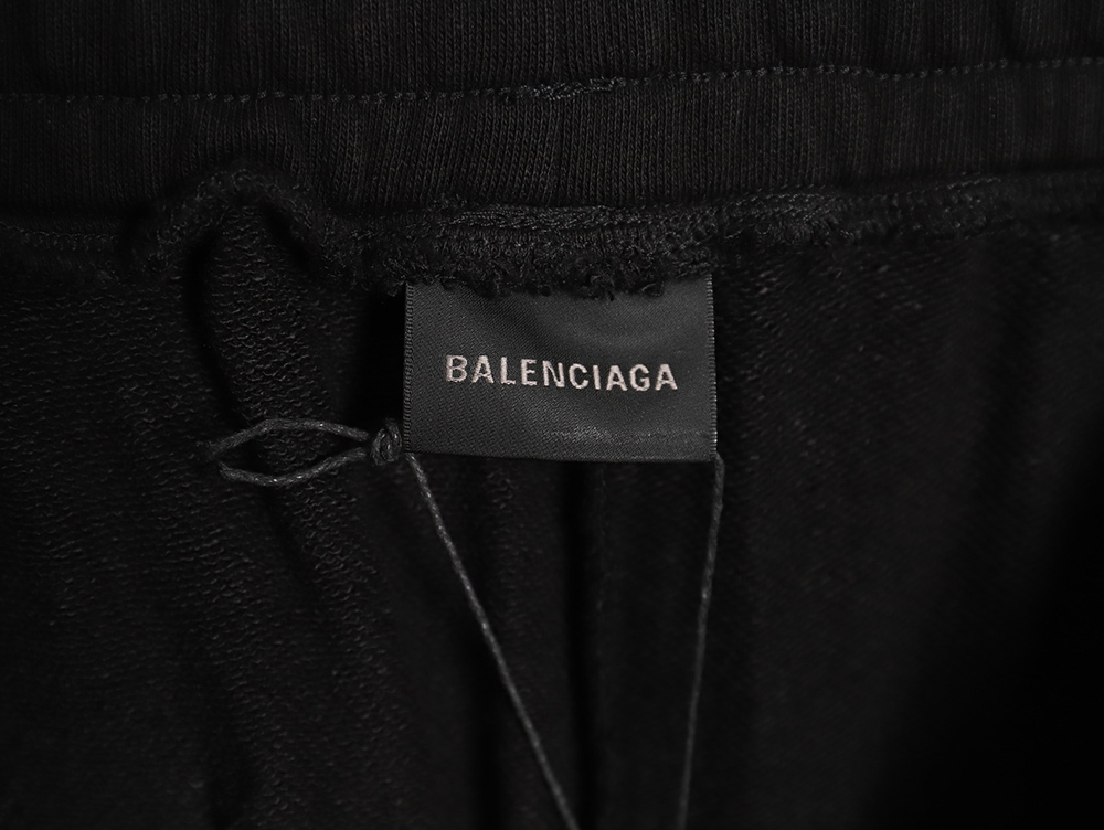 Balenciaga 24ss fuzzy cola print ripped shorts