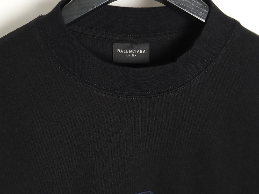 Balenciaga 24ss embroidered double B destroyed tassel short sleeves