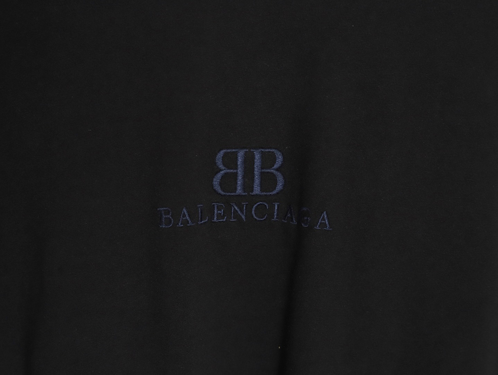 Balenciaga 24ss embroidered double B destroyed tassel short sleeves