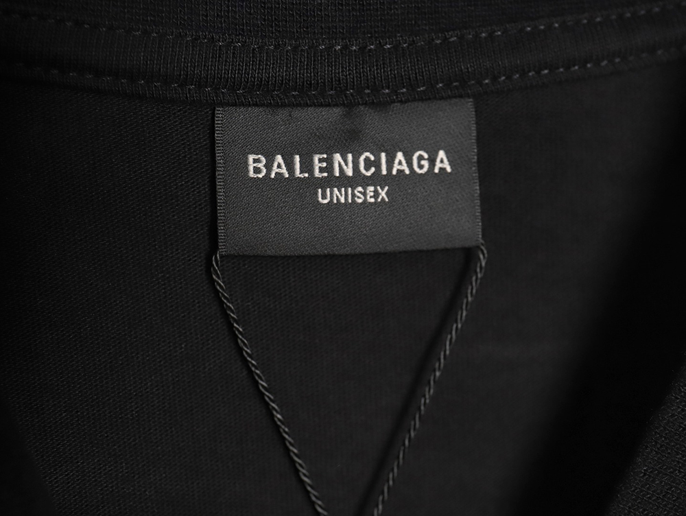 Balenciaga 24ss embroidered double B destroyed tassel short sleeves