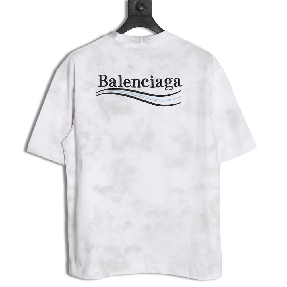 Balenciaga 24ss embroidered cola mud dyed short sleeves