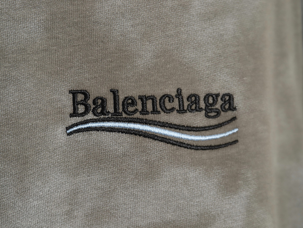 Balenciaga 24ss embroidered cola mud dyed short sleeves TSK1