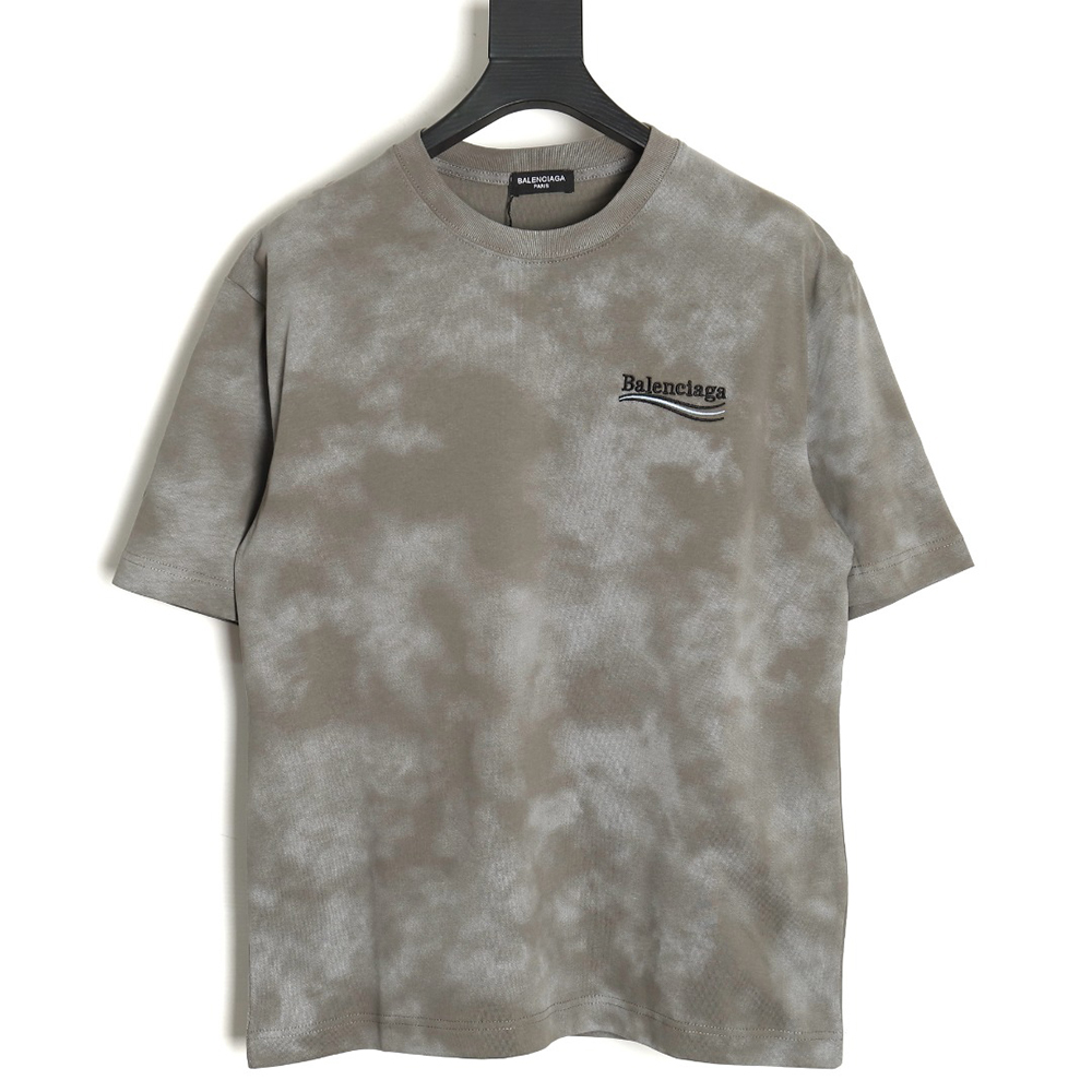 Balenciaga 24ss embroidered cola mud dyed short sleeves TSK1