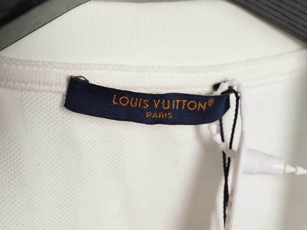 Louis Vuitton 24ss checkerboard embroidered lettering short sleeves