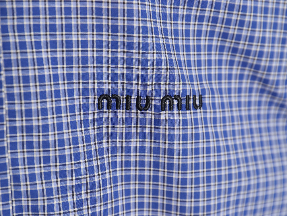 Miu Miu 24SS blue plaid shirt