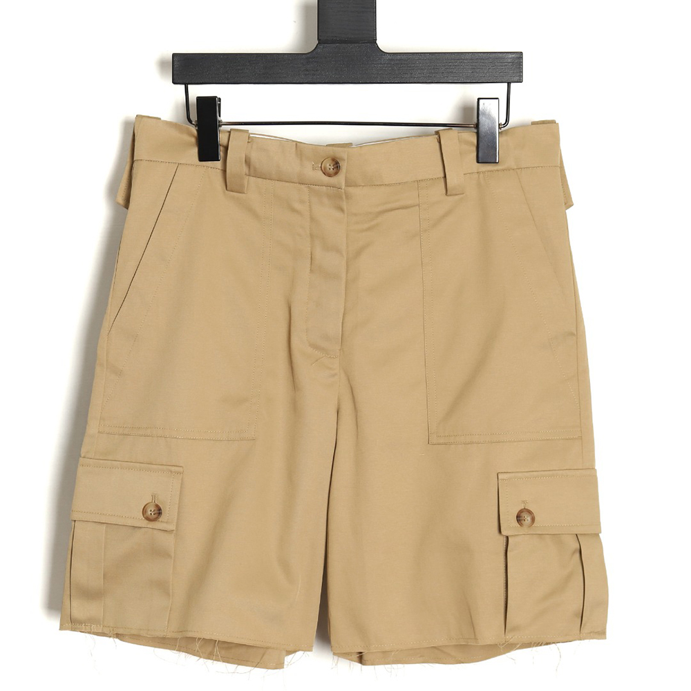 Miu Miu Bermuda Khaki Cargo Shorts